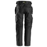 Snickers 6224 AllroundWork Canvas+ Stretch Work Trousers+ Holster Pockets | Black