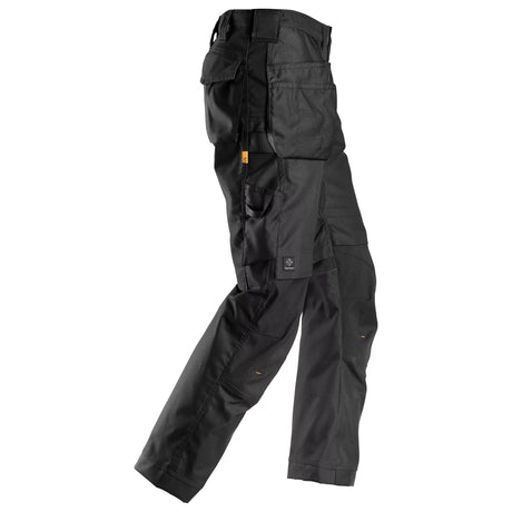 Snickers 6224 AllroundWork Canvas+ Stretch Work Trousers+ Holster Pockets | Black