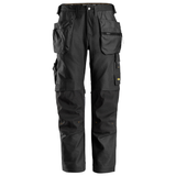 Snickers 6224 AllroundWork Canvas+ Stretch Work Trousers+ Holster Pockets | Black
