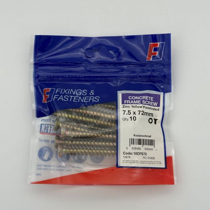 Forgefix Concrete Frame Screw M7 | Pack of 10