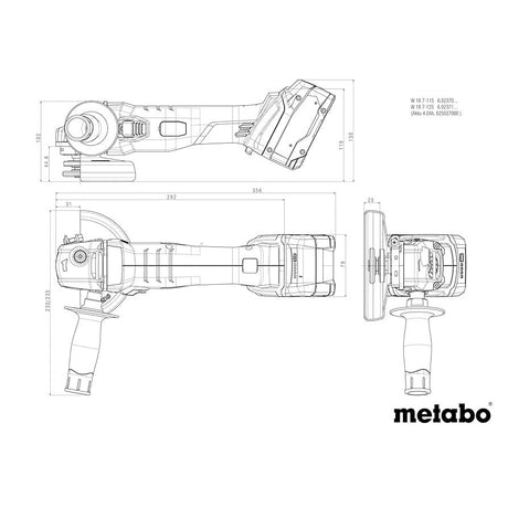 Metabo W18 7-125 Cordless Angle Grinder | Bare Unit