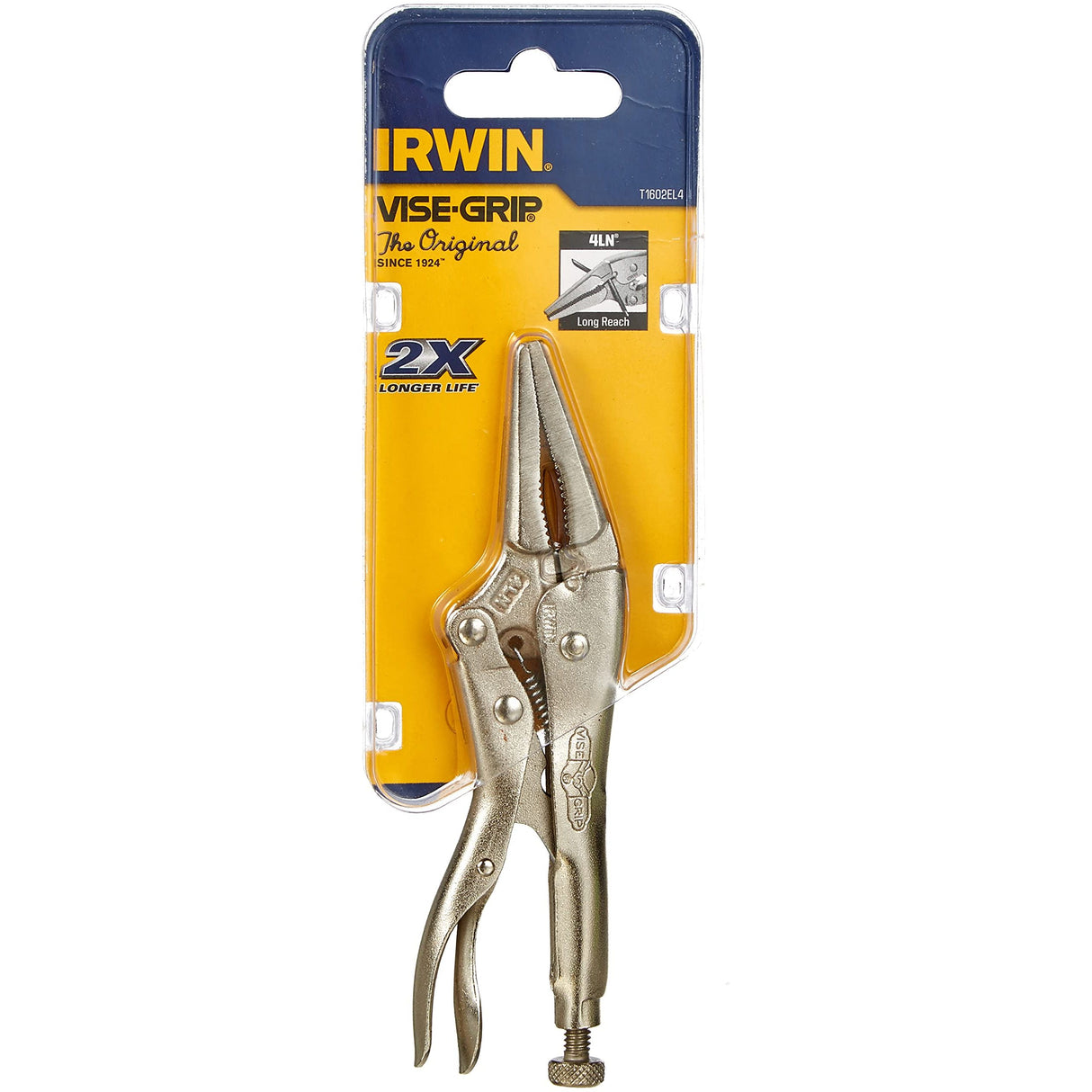 Irwin Vise-Grip 4LN Original Long Nose Locking Pliers with Wire Cutter – 4″ / 100mm