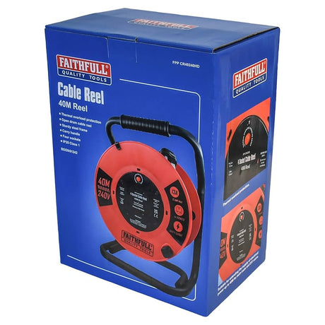 Faithfull 40m 13A Heavy Duty Cable Reel
