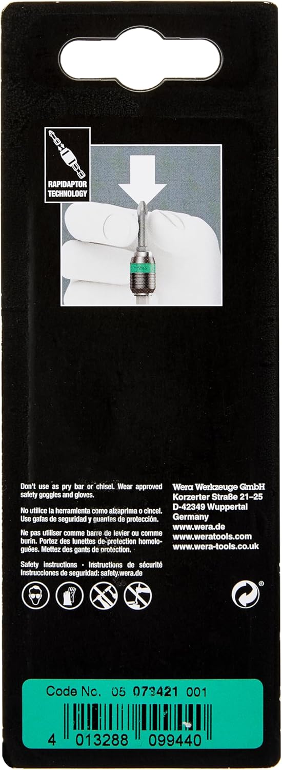 Wera 889/4/1 K SB Rapidaptor Universal Bit Holder - 1/4" x 50 mm