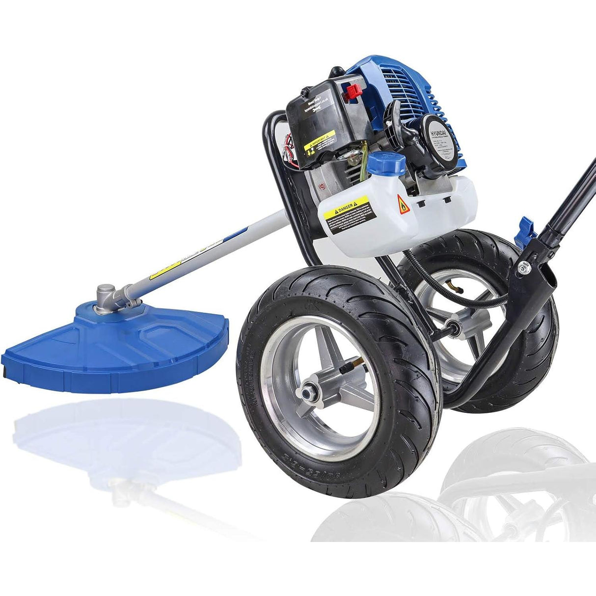 Hyundai 52cc Petrol Wheeled Grass Trimmer 43cm Cutting Width Large Wheels - HYWT5200X