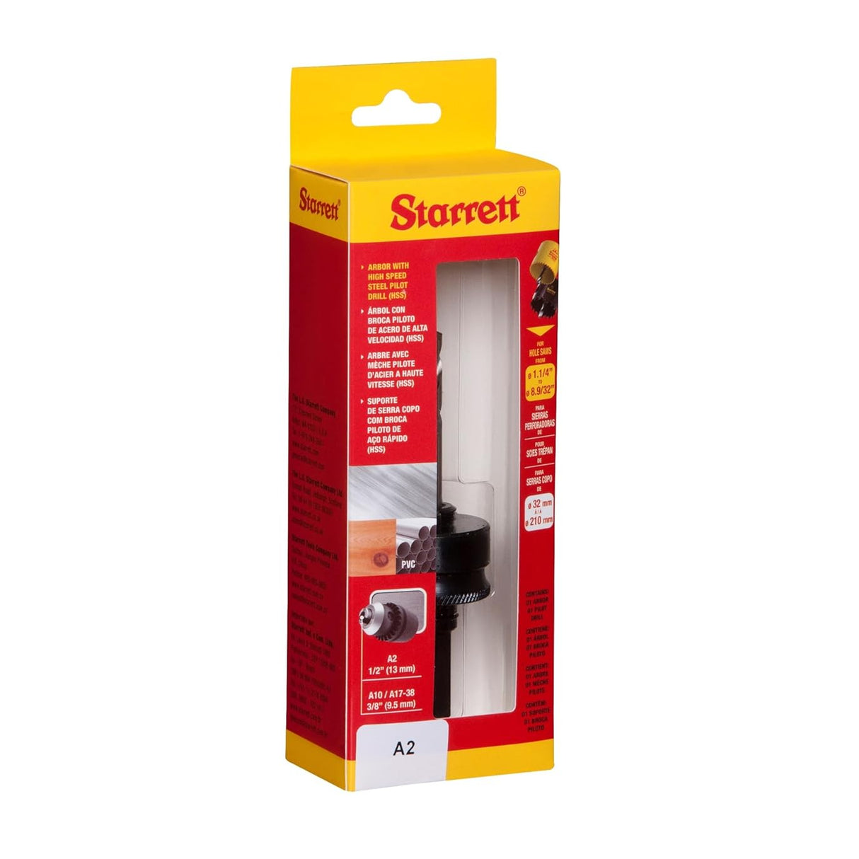 Starrett A2 Arbor To Suit 32mm-210mm Holesaws