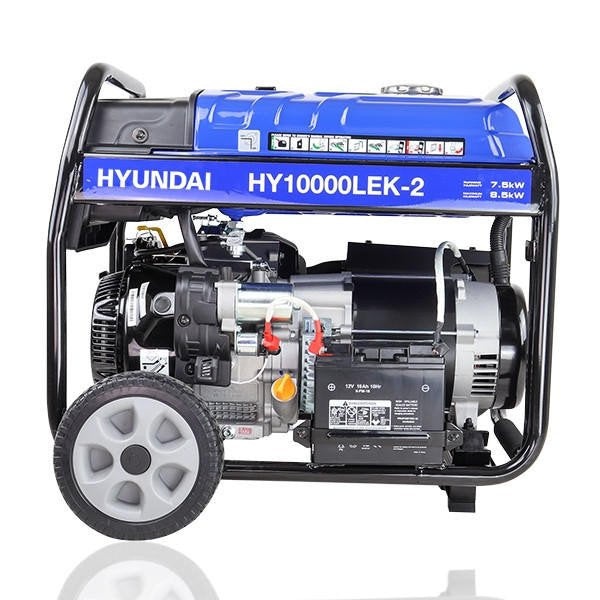 Hyundai 8kW / 10kVA Petrol Site Generator – Recoil & Electric Start (HY10000LEK-2)