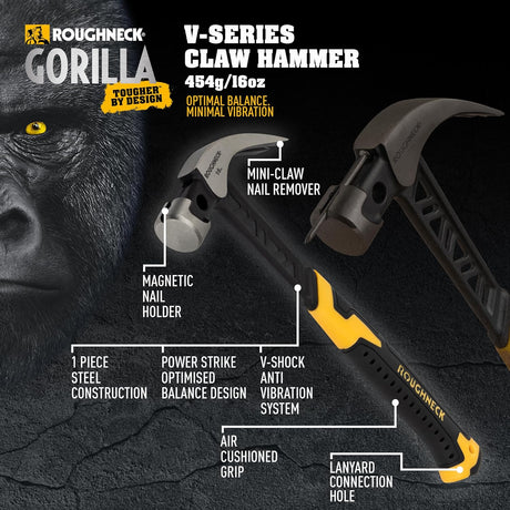 Roughneck Gorilla V-Series Claw Hammer 160z