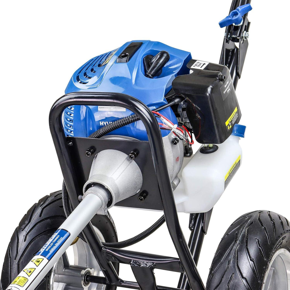 Hyundai 52cc Petrol Wheeled Grass Trimmer 43cm Cutting Width Large Wheels - HYWT5200X