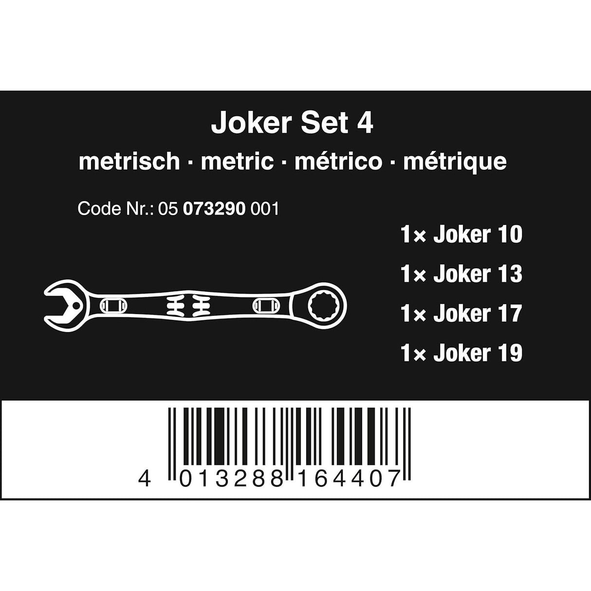 Wera Joker Combi Ratchet Spanner Set of 4 in a Roll