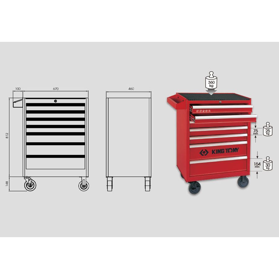 King Tony 87434-7B Tool Cabinet - 7 Drawer