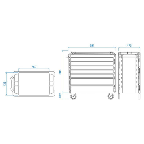 King Tony XL Sqaud Model D+ Tool Trolley - 7 Drawers 