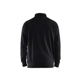 Black quarter-zip sweatshirt on a white background
