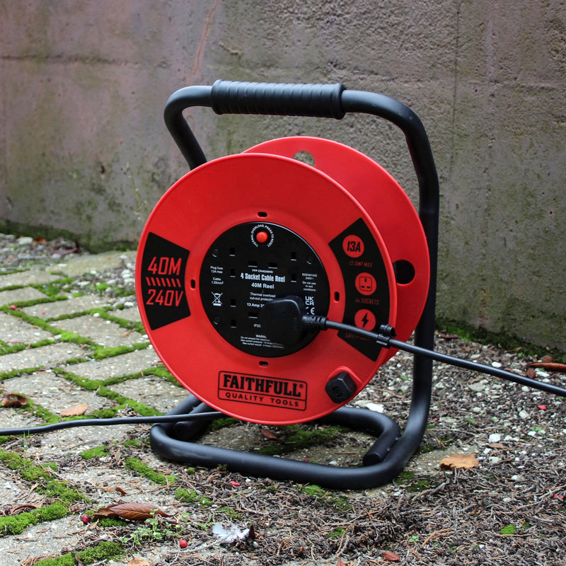 Faithfull 40m 13A Heavy Duty Cable Reel