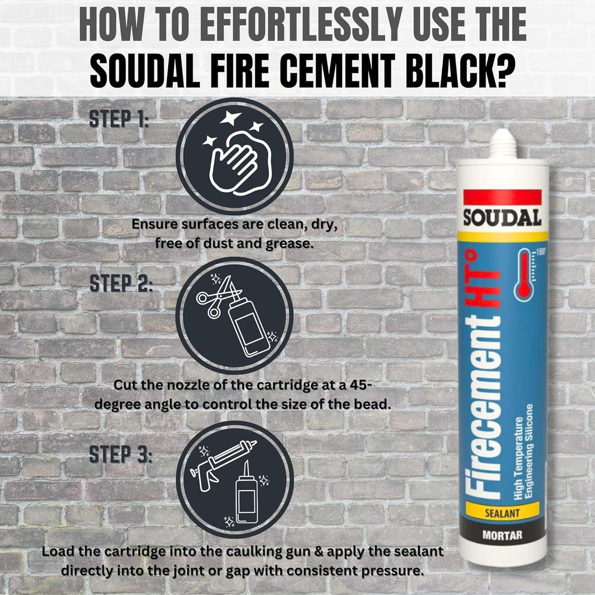 Soudal Fire Cement HT | Black - 300ml