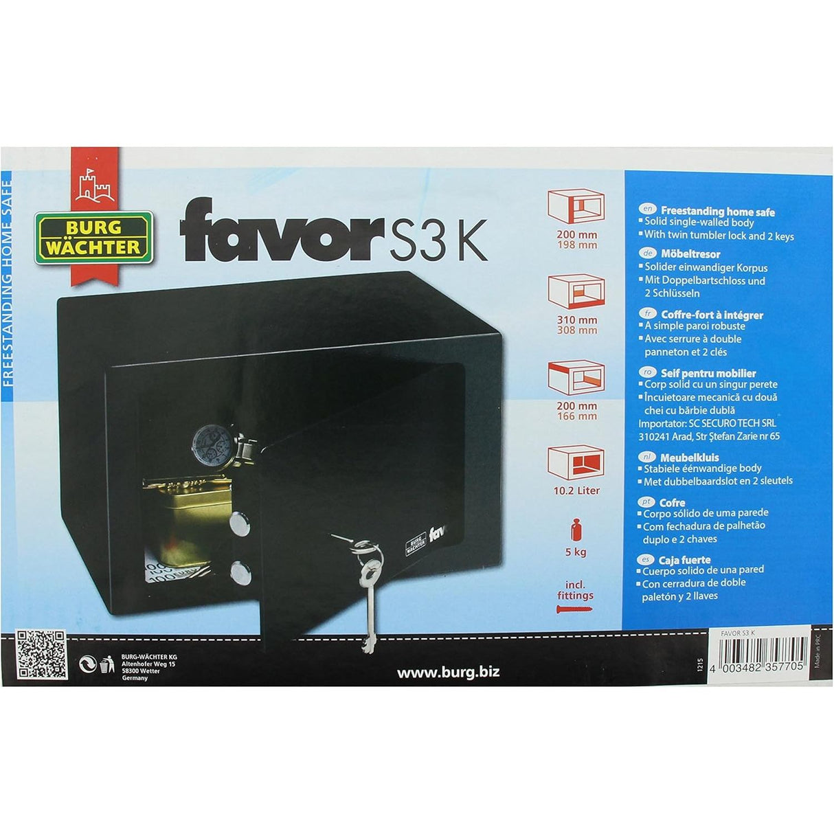 Burg Wachter Keyed Safe Favor S3