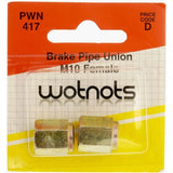 Wot-Nots Brake Pipe Union Female M10 X 1