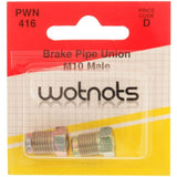 Wot-Nots Brake Pipe Unions Male - M10 X 1