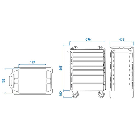 King Tony Sqaud Model d Tool Trolley - 7 Drawers