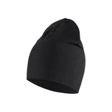 Black beanie hat on a white background