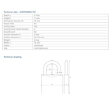 Abus 64TI Titalium Long Shackle Padlock | 50mm