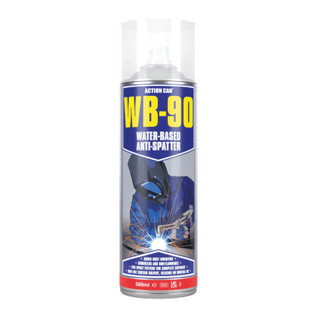 Spray can labeled WB-90 water-based anti-spatter on a white backgroundAction Can WB-90 Water-Based Anti-Spatter