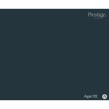 A dark teal-blue color swatch with the Prestige Fine Paint logo in the top right and the text 'Agat 112' in the bottom right.