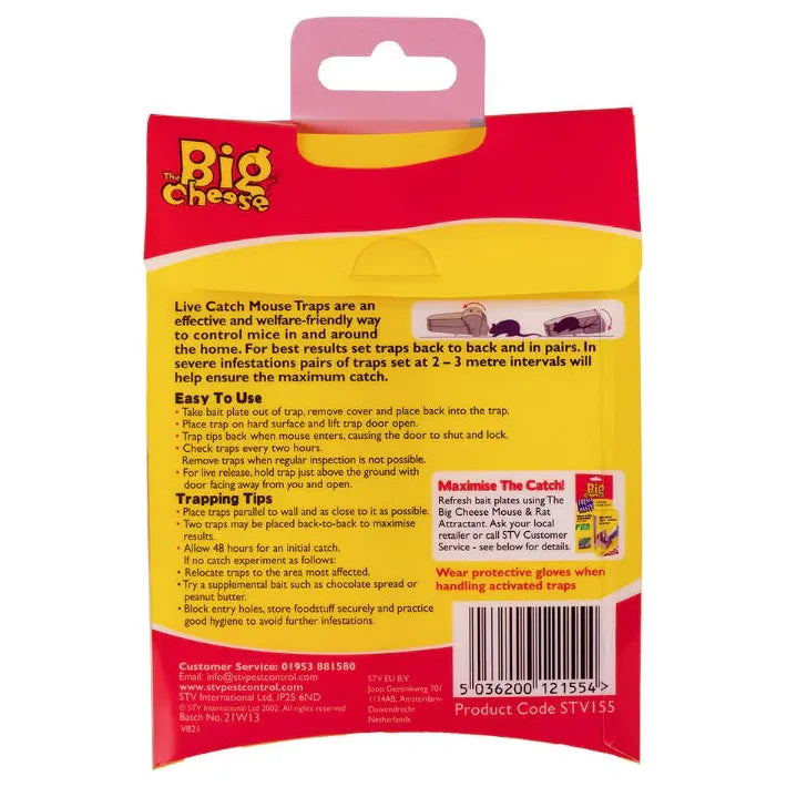 Big Cheese Live Catch Mouse Trap 2 Pack