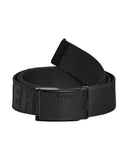 Black belt with a black buckle on a white background