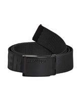 Black belt with a black buckle on a white background