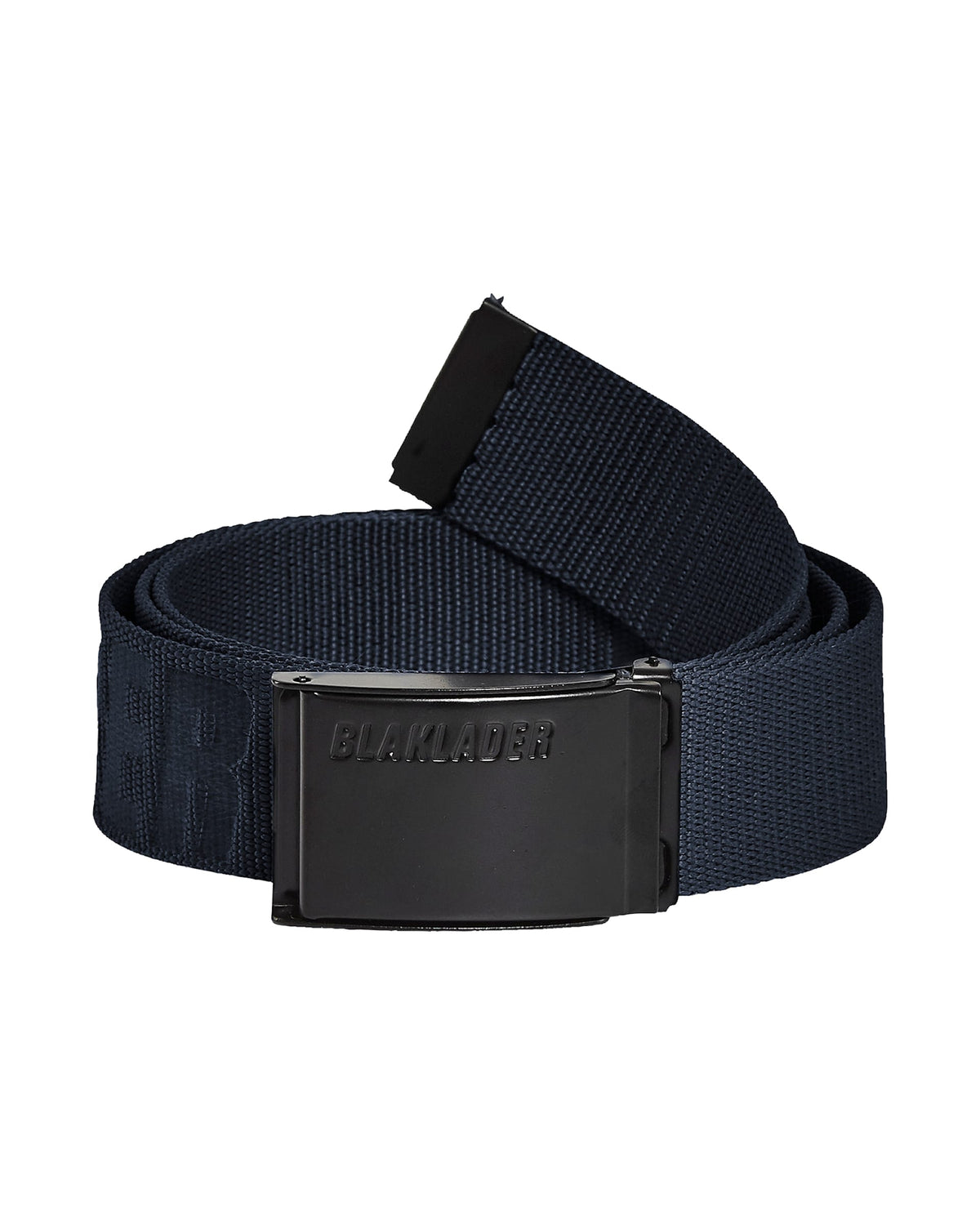 Black belt with a black buckle on a white background