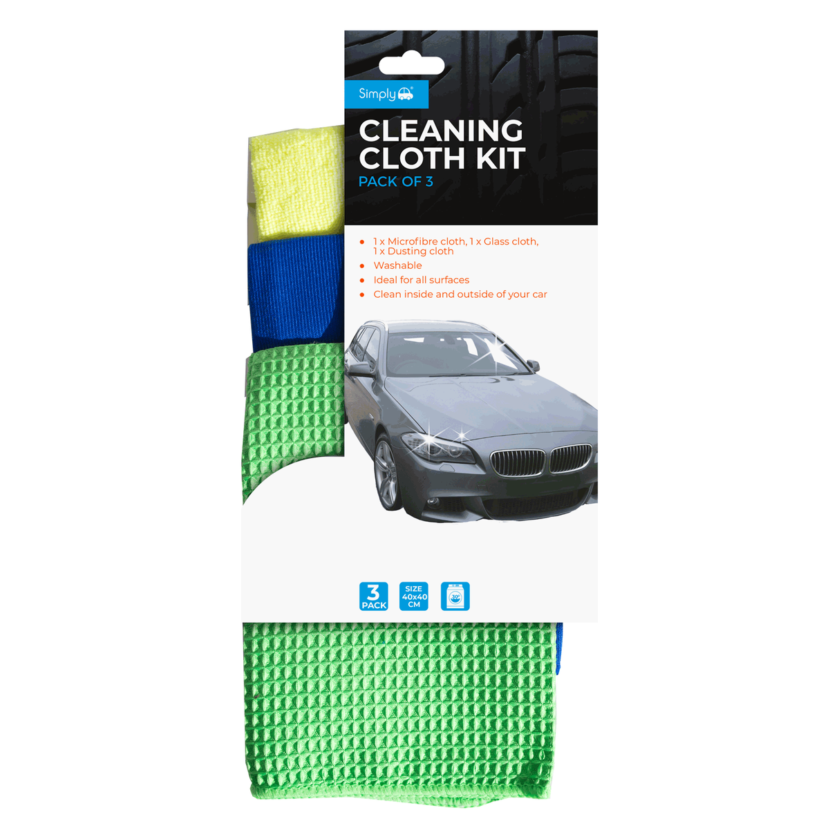 Simply Auto Microfibre Cloths - 3 packs
