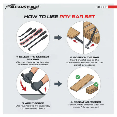 Neilsen CT0239 Pry Bar Set | 5 Piece