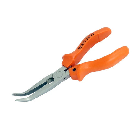 Orange-handled pliers with 'Heavy Duty' text on a white background.
Neilsen CT0523 Bent Nose Pliers | 8in