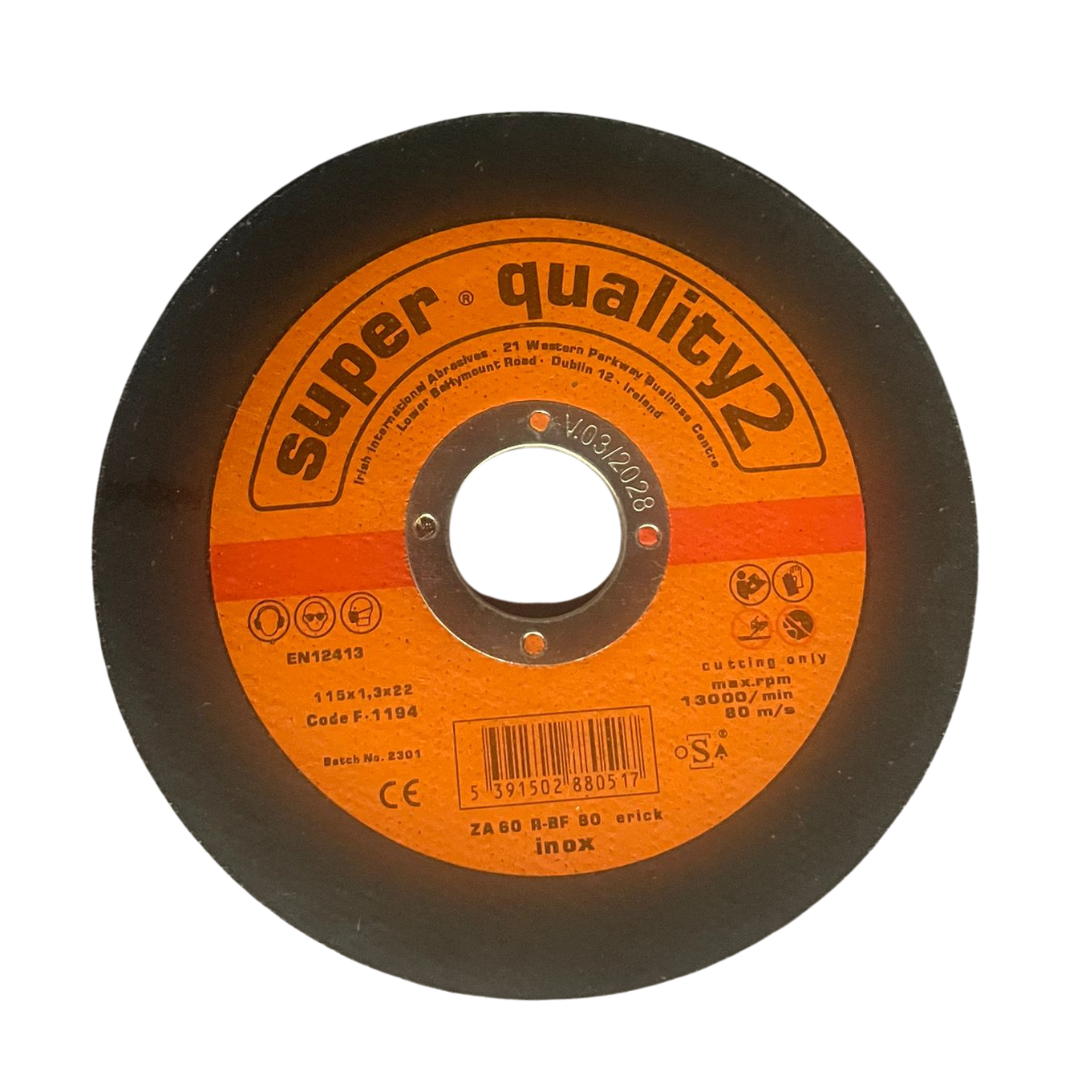 Super Quality 2 Cutting INOX Disc | 115x1.3x22MM - 4-1/2in