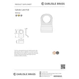 Carlisle Brass Cylinder Latch Pull | Chrome