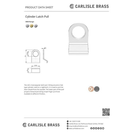 Carlisle Brass Cylinder Latch Pull | Chrome