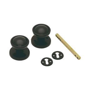 Carlisle Brass Rim Mortice Furniture (Plastic) Black