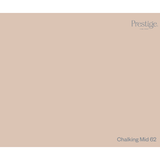 A flat, solid color swatch in a warm light beige/chalk tone, with the Prestige logo in the top right and the text 'Chalking Mid 62' in the bottom right.