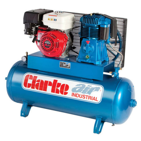 Clarke Compressor 8HP Honda 150L 25CFM Recoil Rope Industrial