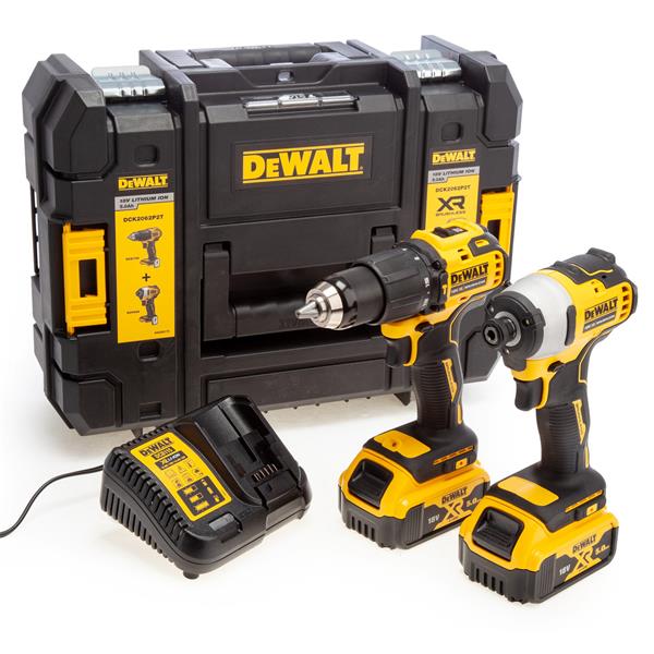 DeWalt 18V Combi Drill & Impact Driver with 2 X 5Ah Li-ion Batteries