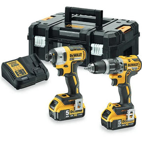 Buy the DeWalt 18V Brushless Combi Drill & Impact Driver Kit with 2x5Ah batteries and TStak case. Shop quality DeWalt power tools across Ireland.