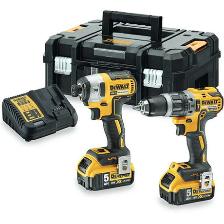 Buy the DeWalt 18V Brushless Combi Drill & Impact Driver Kit with 2x5Ah batteries and TStak case. Shop quality DeWalt power tools across Ireland.