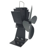 A black metal boat fan with three blades and a mounting bracket, shown on a solid white background. De Vielle Heritage 4 Blade Stove Fan