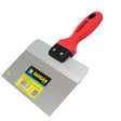 A Dargan brand metal trowel with a red and black handle, shown on a plain white background.