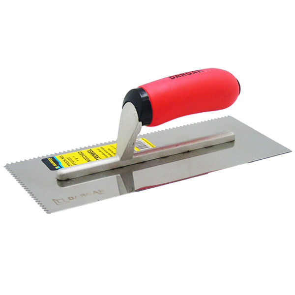 A Barritto plastering trowel with a red and black handle and a stainless steel blade, shown on a plain white background.