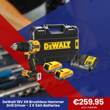 DeWalt 18V XR Brushless Hammer Drill Driver - 2 X 5Ah Batteries