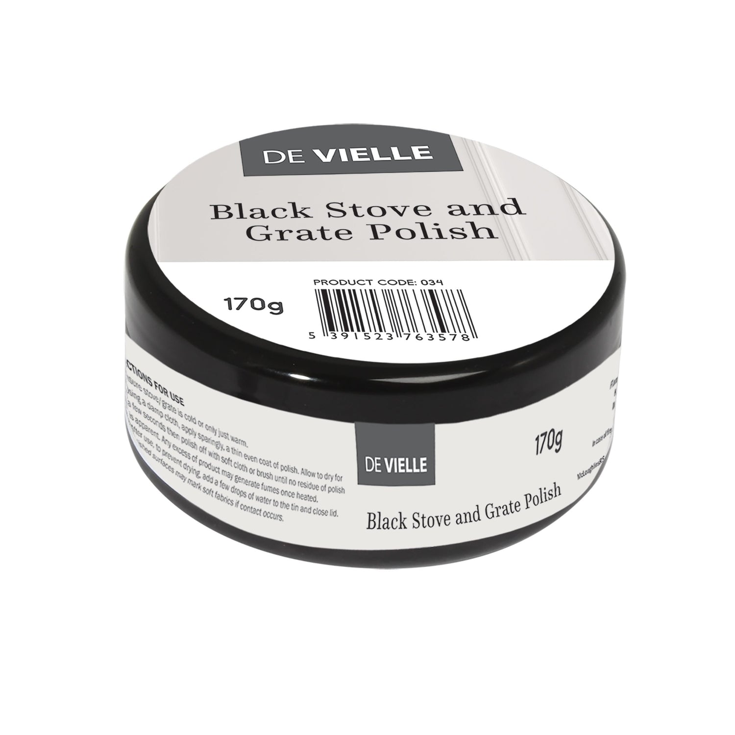 De Vielle Black Stove & Grate Polish Jar | 170g - Black