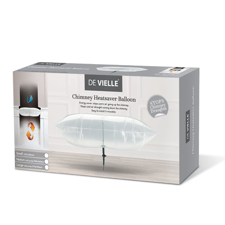 Box of De Vielle Chimney Heatsaver Balloon on a white background