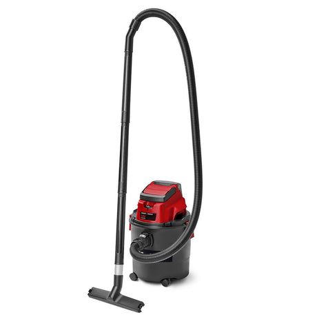 Red and black vacuum cleaner with long hose on a white background
Einhell Power X-Change 18V Cordless 15 Litre Wet & Dry Vac | Bare Unit